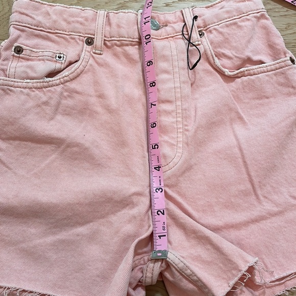 Zara Washed Pink Hugh Waisted Button Fly 5-Pocket Denim Shorts - Picture 12 of 14